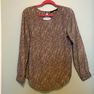 Rose & Olive blouse with black and white pattern